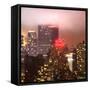 Landscape Foggy Night in Manhattan with the New Yorker Hotel View-Philippe Hugonnard-Framed Stretched Canvas