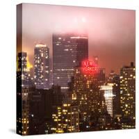 Landscape Foggy Night in Manhattan with the New Yorker Hotel View-Philippe Hugonnard-Stretched Canvas