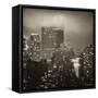 Landscape Foggy Night in Manhattan with the New Yorker Hotel View-Philippe Hugonnard-Framed Stretched Canvas