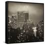 Landscape Foggy Night in Manhattan with the New Yorker Hotel View-Philippe Hugonnard-Framed Stretched Canvas