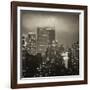 Landscape Foggy Night in Manhattan with the New Yorker Hotel View-Philippe Hugonnard-Framed Photographic Print