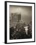 Landscape Foggy Night in Manhattan with the New Yorker Hotel View-Philippe Hugonnard-Framed Photographic Print