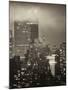 Landscape Foggy Night in Manhattan with the New Yorker Hotel View-Philippe Hugonnard-Mounted Photographic Print
