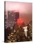 Landscape Foggy Night in Manhattan with the New Yorker Hotel View-Philippe Hugonnard-Stretched Canvas