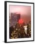 Landscape Foggy Night in Manhattan with the New Yorker Hotel View-Philippe Hugonnard-Framed Photographic Print