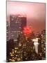 Landscape Foggy Night in Manhattan with the New Yorker Hotel View-Philippe Hugonnard-Mounted Photographic Print