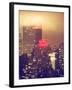 Landscape Foggy Night in Manhattan with the New Yorker Hotel View-Philippe Hugonnard-Framed Photographic Print