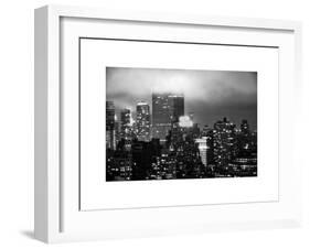 Landscape Foggy Night in Manhattan with the New Yorker Hotel View-Philippe Hugonnard-Framed Art Print