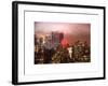 Landscape Foggy Night in Manhattan with the New Yorker Hotel View-Philippe Hugonnard-Framed Art Print