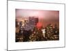 Landscape Foggy Night in Manhattan with the New Yorker Hotel View-Philippe Hugonnard-Mounted Art Print