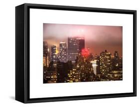 Landscape Foggy Night in Manhattan with the New Yorker Hotel View-Philippe Hugonnard-Framed Stretched Canvas