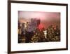 Landscape Foggy Night in Manhattan with the New Yorker Hotel View-Philippe Hugonnard-Framed Art Print