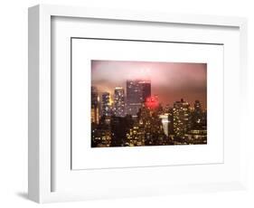 Landscape Foggy Night in Manhattan with the New Yorker Hotel View-Philippe Hugonnard-Framed Art Print
