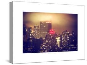 Landscape Foggy Night in Manhattan with the New Yorker Hotel View-Philippe Hugonnard-Stretched Canvas