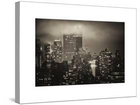 Landscape Foggy Night in Manhattan with the New Yorker Hotel View-Philippe Hugonnard-Stretched Canvas