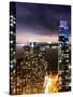 Landscape Foggy Night in Manhattan-Philippe Hugonnard-Stretched Canvas