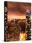 Landscape Foggy Night in Manhattan-Philippe Hugonnard-Stretched Canvas