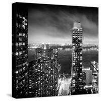 Landscape Foggy Night in Manhattan-Philippe Hugonnard-Stretched Canvas