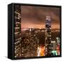 Landscape Foggy Night in Manhattan-Philippe Hugonnard-Framed Stretched Canvas