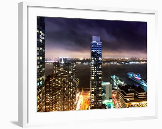 Landscape Foggy Night in Manhattan-Philippe Hugonnard-Framed Photographic Print