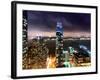 Landscape Foggy Night in Manhattan-Philippe Hugonnard-Framed Photographic Print