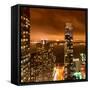 Landscape Foggy Night in Manhattan-Philippe Hugonnard-Framed Stretched Canvas