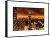 Landscape Foggy Night in Manhattan-Philippe Hugonnard-Framed Stretched Canvas