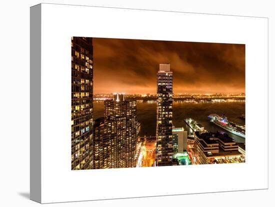 Landscape Foggy Night in Manhattan-Philippe Hugonnard-Stretched Canvas