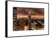 Landscape Foggy Night in Manhattan-Philippe Hugonnard-Framed Stretched Canvas