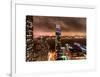 Landscape Foggy Night in Manhattan-Philippe Hugonnard-Framed Art Print