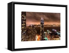 Landscape Foggy Night in Manhattan-Philippe Hugonnard-Framed Stretched Canvas