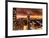 Landscape Foggy Night in Manhattan-Philippe Hugonnard-Framed Art Print