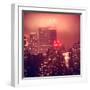 Landscape Foggy Red Night in Manhattan with the New Yorker Hotel View-Philippe Hugonnard-Framed Photographic Print