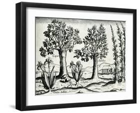Landscape from 'India Orientalis', 1598-Theodore de Bry-Framed Giclee Print