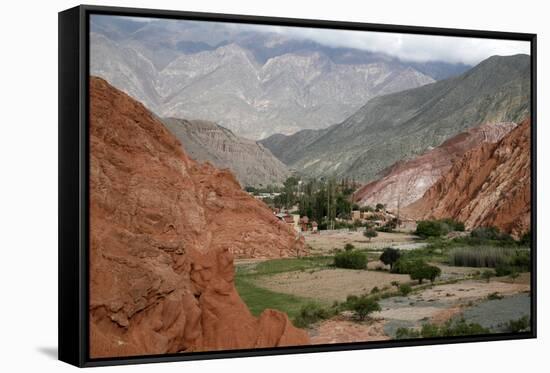 Landscape from the Camino De Los Colorados Trail around Purmamarca-Yadid Levy-Framed Stretched Canvas