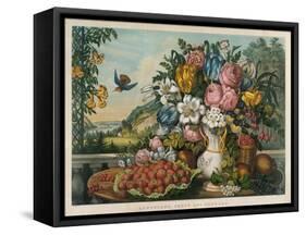 Landscape, Fruit and Flowers, 1862-Frances Flora Bond Palmer-Framed Stretched Canvas