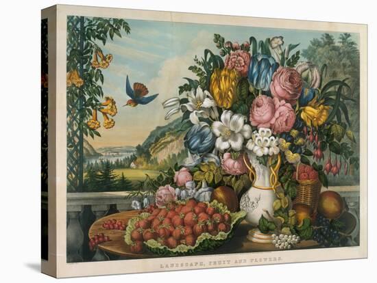 Landscape, Fruit and Flowers, 1862-Frances Flora Bond Palmer-Stretched Canvas