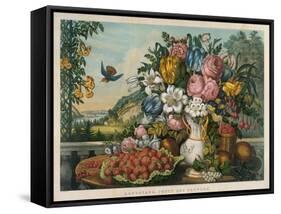 Landscape, Fruit and Flowers, 1862-Frances Flora Bond Palmer-Framed Stretched Canvas