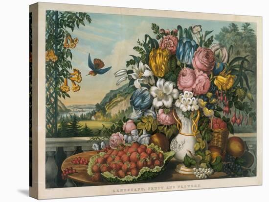 Landscape, Fruit and Flowers, 1862-Frances Flora Bond Palmer-Stretched Canvas