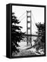 Landscape, Golden Bridge, Black and White Photography, San Francisco, California, United States-Philippe Hugonnard-Framed Stretched Canvas