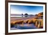 Landscape Image of Sunset at Coastline in New Zealand-Skyimages-Framed Photographic Print