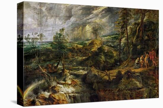 Landscape in a Thunderstorm, Philemon and Baucis, Jupiter and Mercury, circa 1620-Peter Paul Rubens-Stretched Canvas