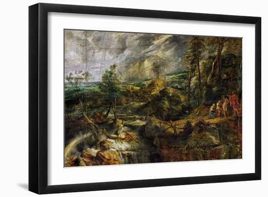 Landscape in a Thunderstorm, Philemon and Baucis, Jupiter and Mercury, circa 1620-Peter Paul Rubens-Framed Giclee Print
