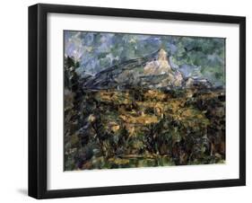 Landscape in Aix (Mont Sainte-Victoir), C1906-Paul Cézanne-Framed Giclee Print