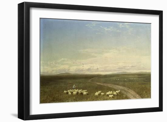 Landscape in Carneiros, Paisaje Con Carneiros-Jose Velasco-Framed Giclee Print