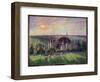 Landscape in Eragny, Church and Farm Painting by Camille Pissarro (1830-1903) 1895 Sun. 0,6X0,73 M-Camille Pissarro-Framed Giclee Print