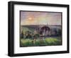 Landscape in Eragny, Church and Farm Painting by Camille Pissarro (1830-1903) 1895 Sun. 0,6X0,73 M-Camille Pissarro-Framed Giclee Print