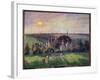 Landscape in Eragny, Church and Farm Painting by Camille Pissarro (1830-1903) 1895 Sun. 0,6X0,73 M-Camille Pissarro-Framed Giclee Print