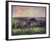 Landscape in Eragny, Church and Farm Painting by Camille Pissarro (1830-1903) 1895 Sun. 0,6X0,73 M-Camille Pissarro-Framed Giclee Print