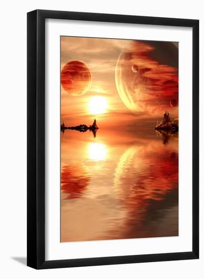 Landscape In Fantasy Planet-frenta-Framed Art Print